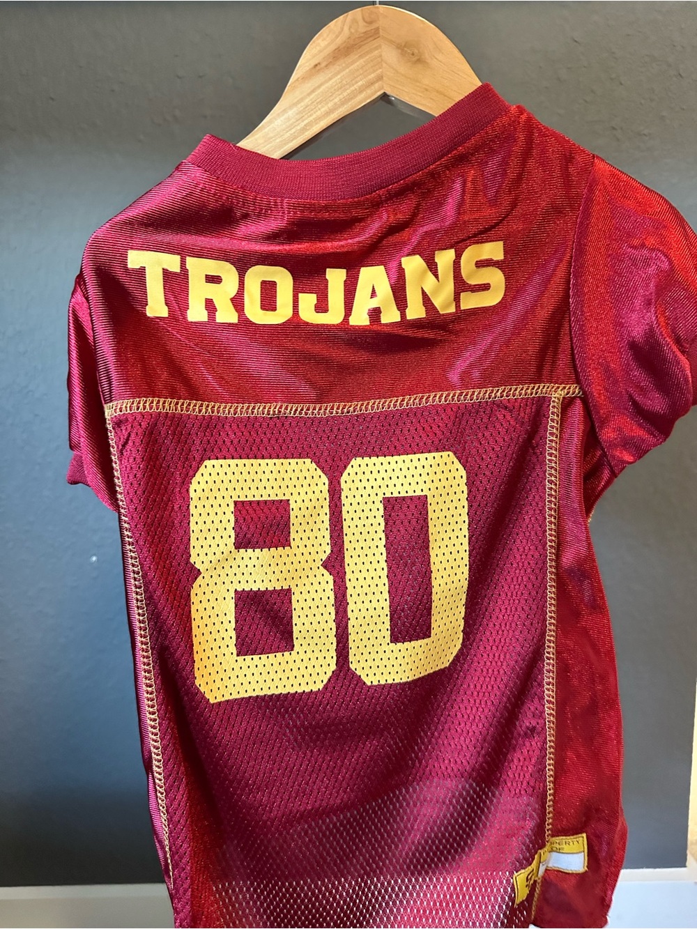 Pets First Maroon & Gold Trojans Dog Jersey - Number 80